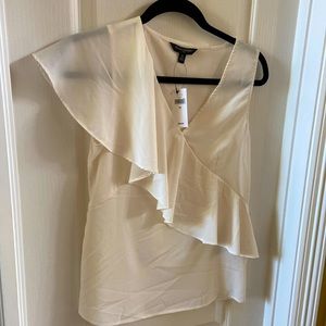 NWT Cream One Shoulder Flowy Top